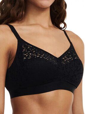 Chantelle Nora Wirefree Support Bra Black 40DD Plus Size NWT Comfort Soft Fit
